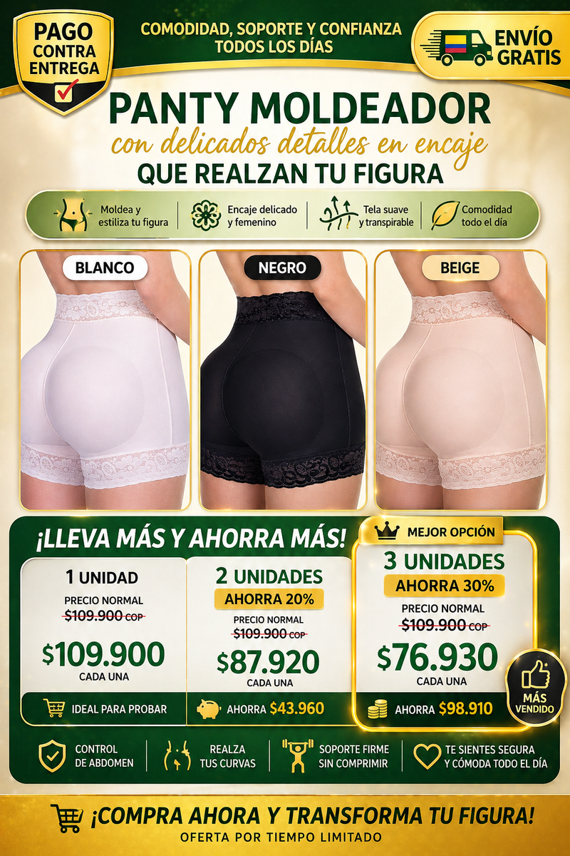 PANTY LEVANTA COLA Y CONTROL ABDOMEN
